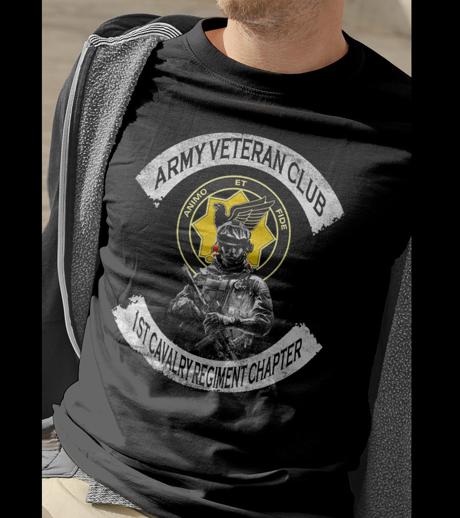 Army Veteran Club Animo Et Fide 1St Cavalry Regiment Chapter T-Shirt