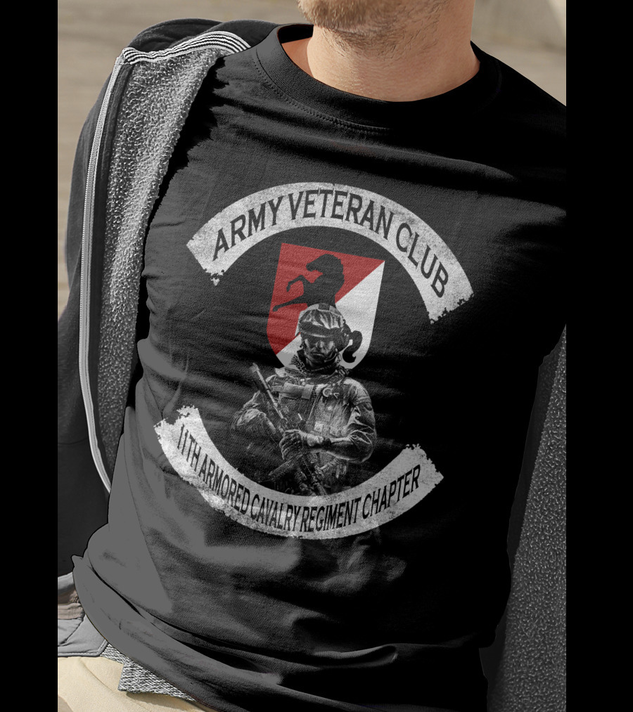Army Veteran Club 11Th Armored Cavalry Regiment Chapter T-Shirt