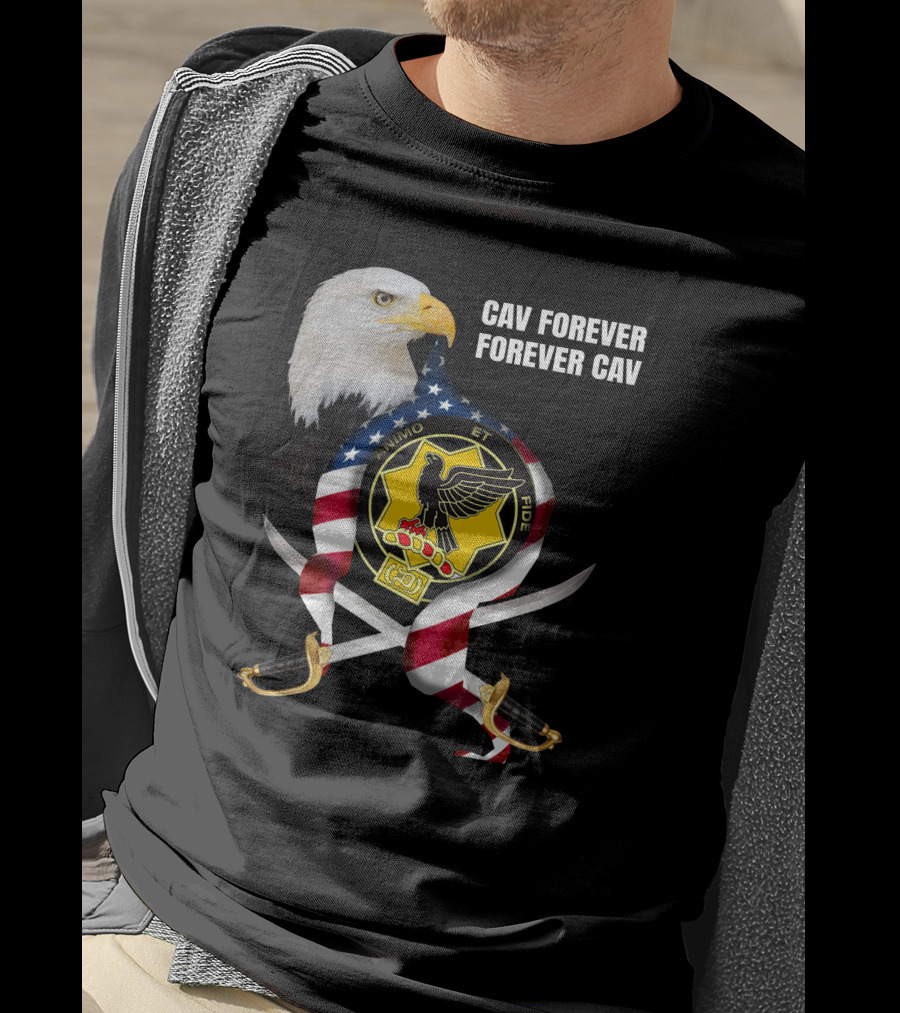 Cav Forever Animus Et Fide Bald Eagle American Patriotism T-Shirt