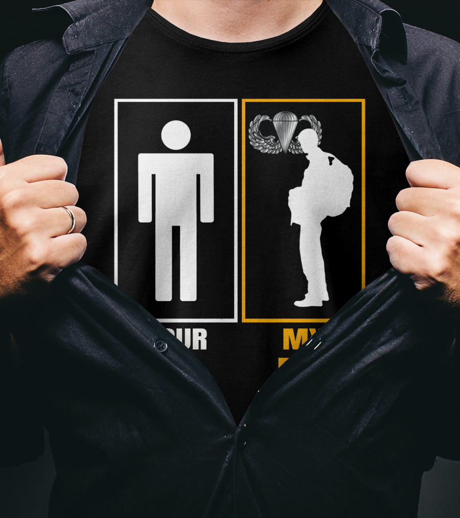 Your Dad My Dad Paratrooper Silhouette T-Shirt