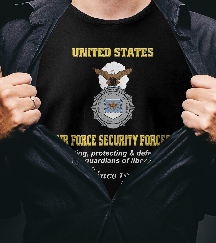 United States Air Force Security Forces Assisting Protecting Defending Since 1956 T-Shirt