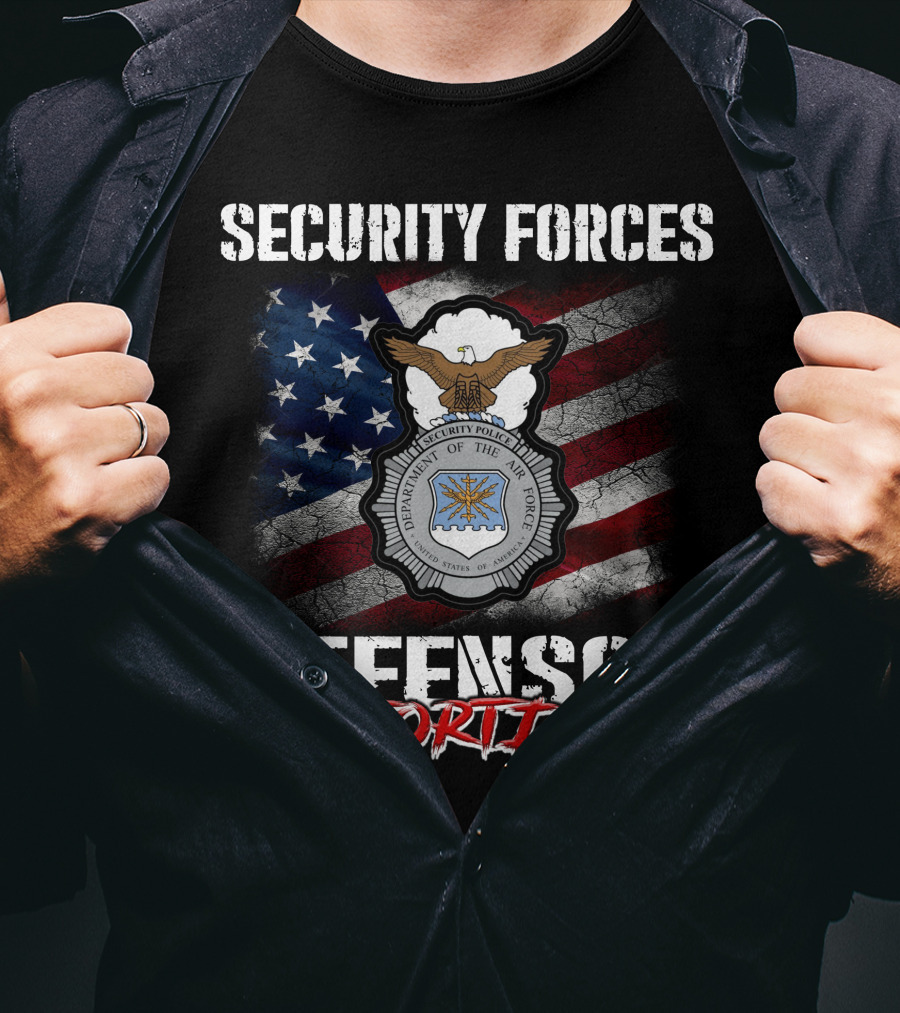 Security Forces Defensor Fortis United States Air Force Flag Badge T-Shirt