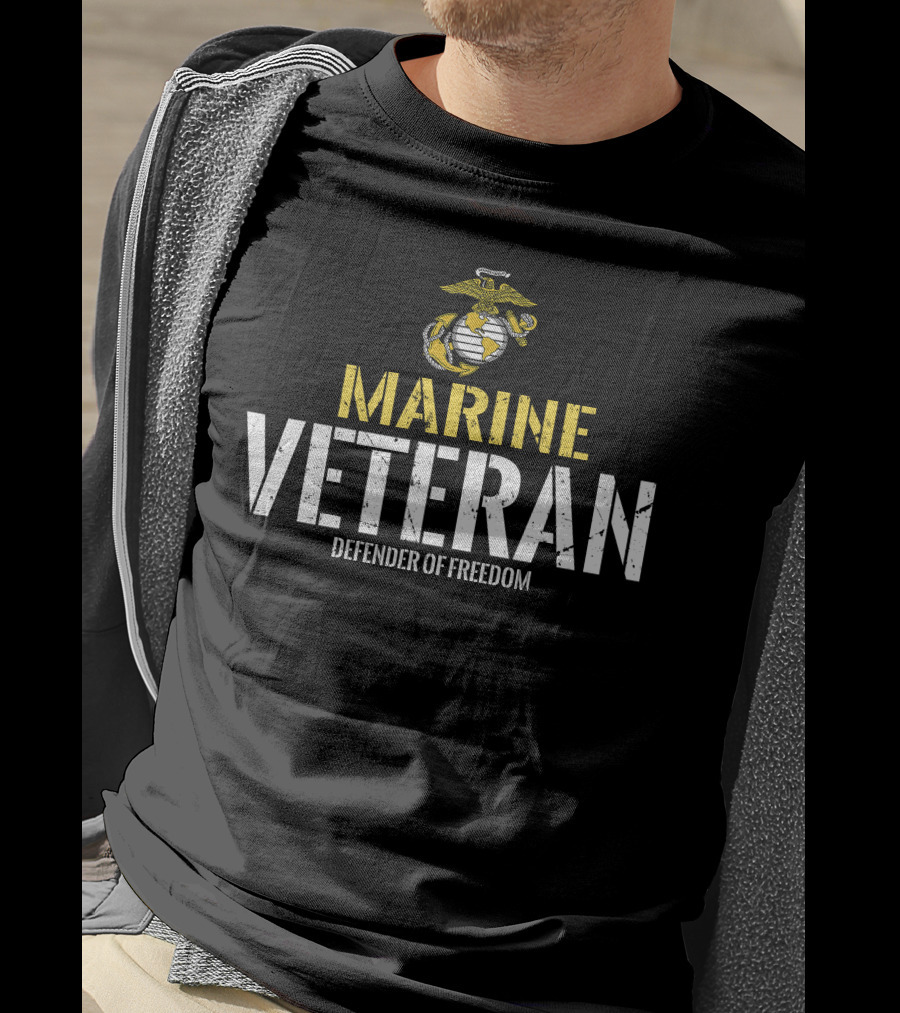 Marine Veteran Defender Of Freedom T-Shirt