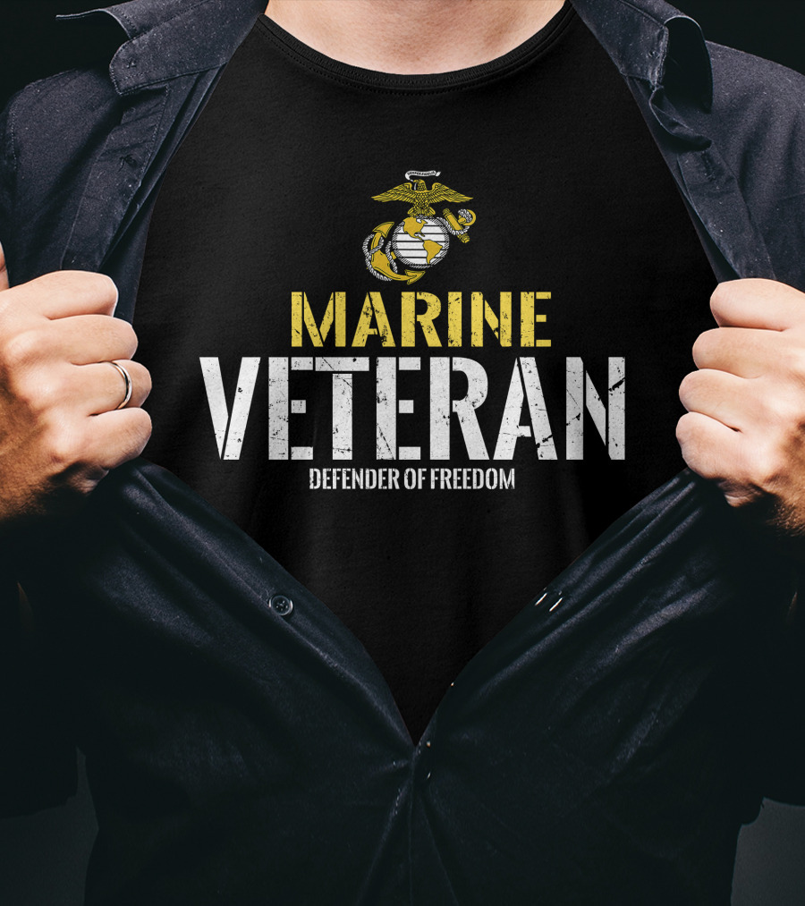 Marine Veteran Defender Of Freedom T-Shirt