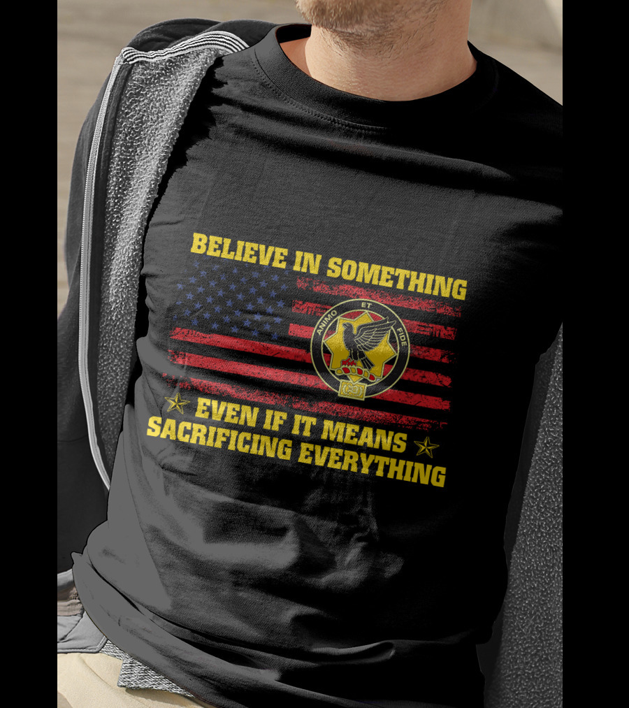 Believe In Something Even If It Means Sacrificing Everything United States Flag Rino Et Ide Stars And Eagle T-Shirt