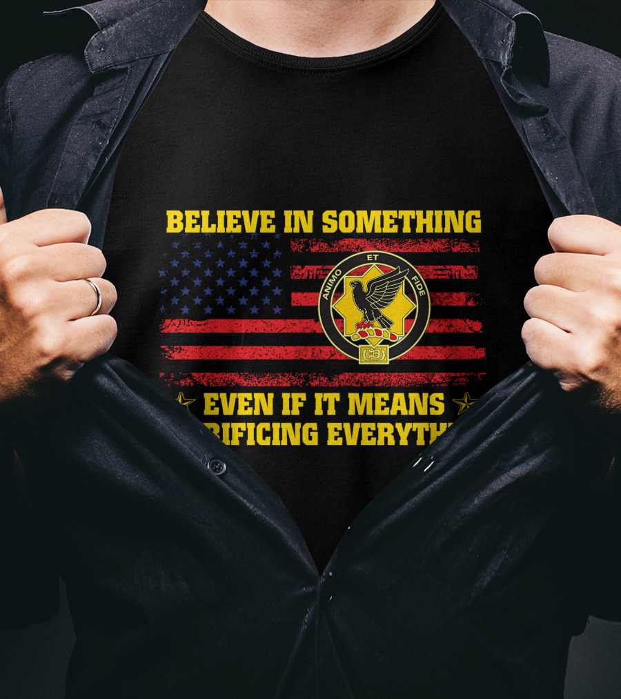 Believe In Something Even If It Means Sacrificing Everything United States Flag Rino Et Ide Stars And Eagle T-Shirt