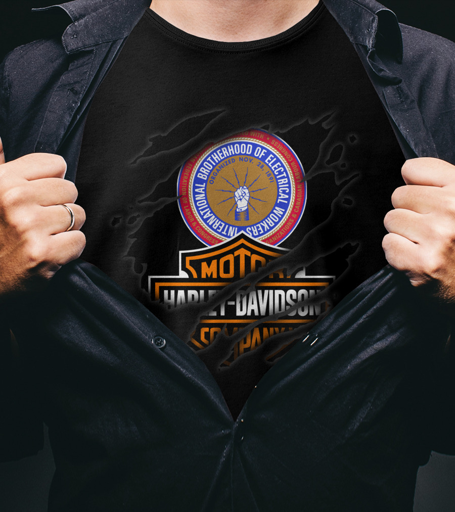 International Brotherhood Of Electrical Workers Harley Davidson Motor Cycles Company T-Shirt