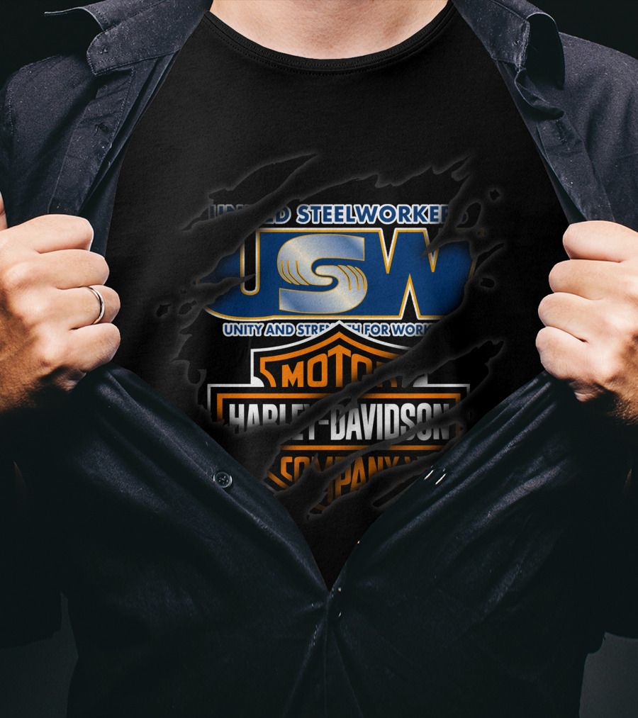 Usw Unity And Strength For Workers Harley Davidson Motor Company T-Shirt
