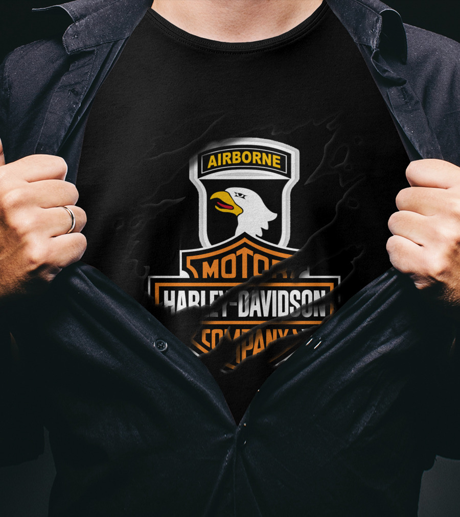 Airborne Harley Davidson Motor Company T-Shirt