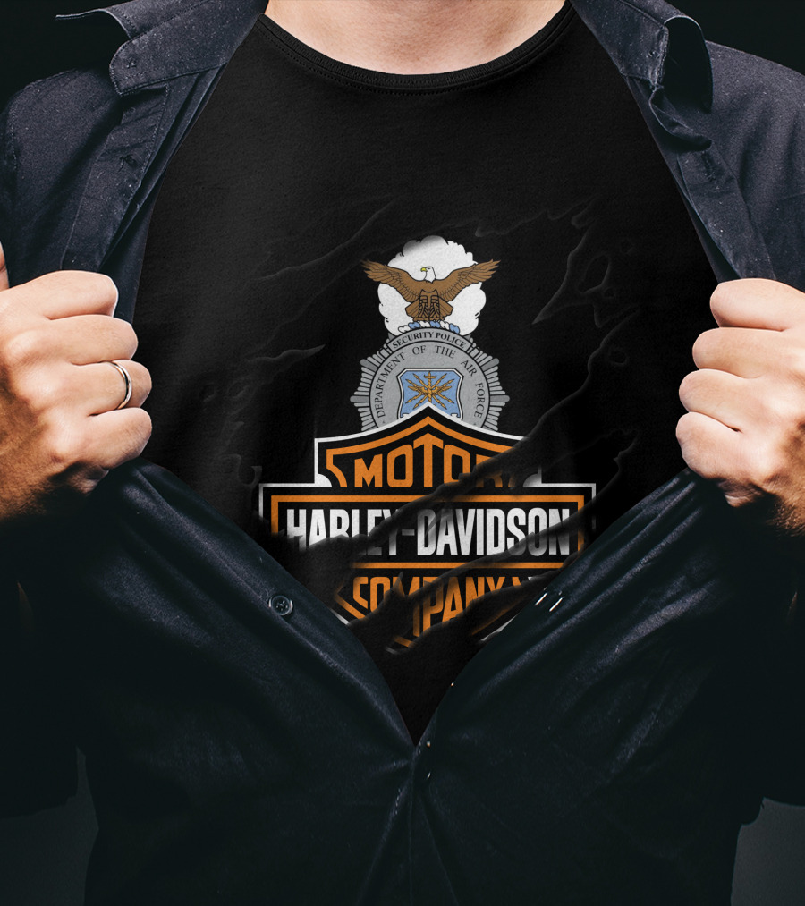 Harley Davidson Air Force Security Police Badge T-Shirt