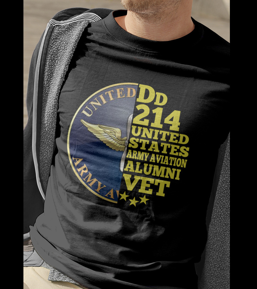 Dd 214 United States Army Aviation Alumni Vet Stars T-Shirt