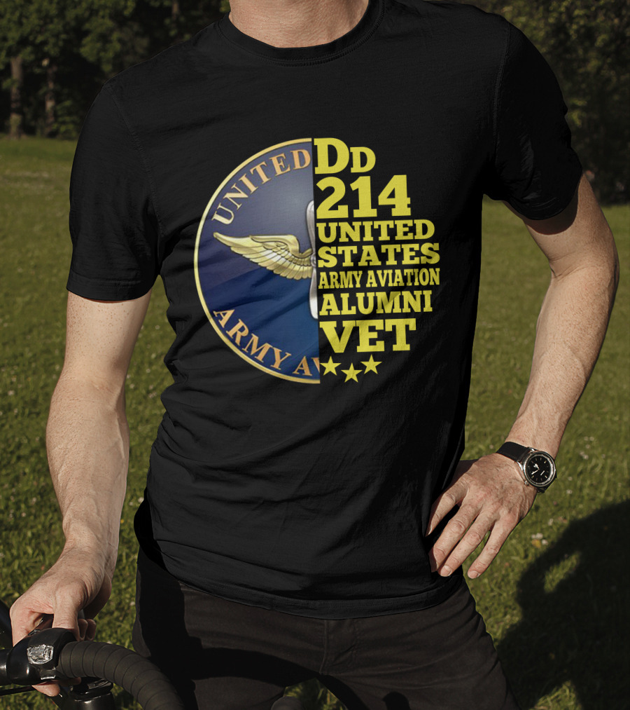 Dd 214 United States Army Aviation Alumni Vet Stars T-Shirt