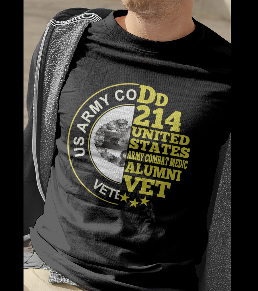 Dd 214 United States Army Combat Medic Alumni Vet Us Army Combat Veteran T-Shirt