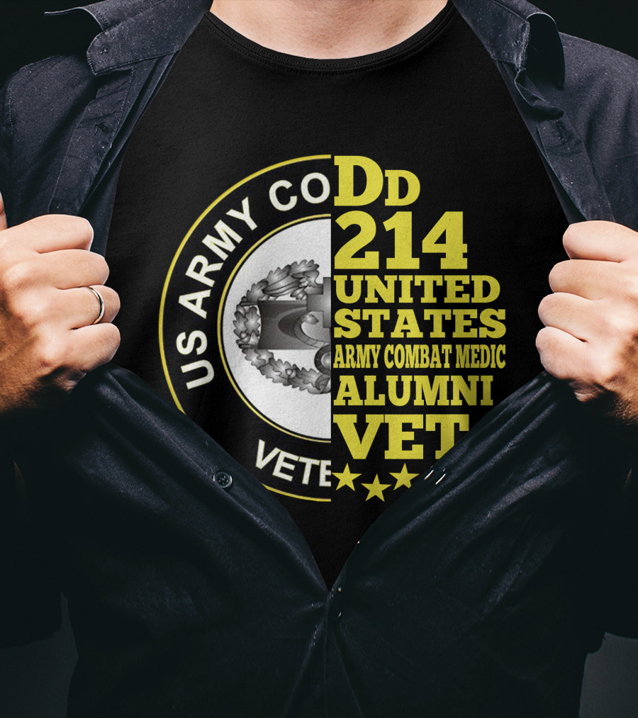 Dd 214 United States Army Combat Medic Alumni Vet Us Army Combat Veteran T-Shirt