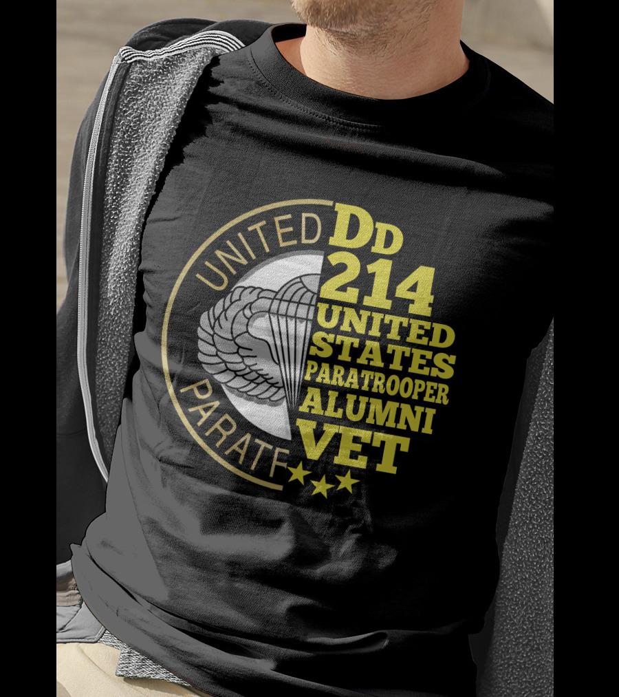 Dd 214 United States Paratrooper Alumni Vet Stars T-Shirt