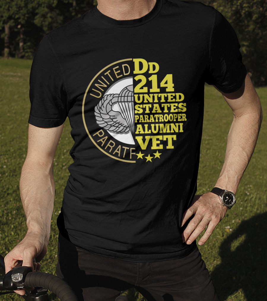 Dd 214 United States Paratrooper Alumni Vet Stars T-Shirt