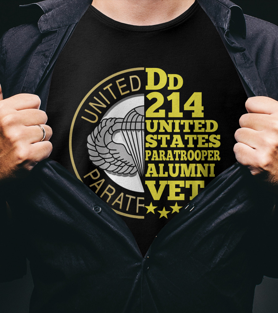 Dd 214 United States Paratrooper Alumni Vet Stars T-Shirt