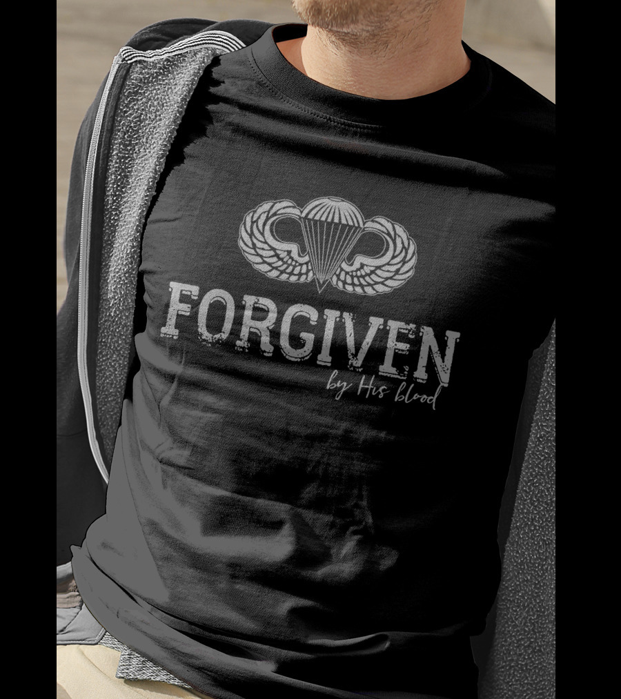 Forgiven By His Blood Parachute Wings T-Shirt