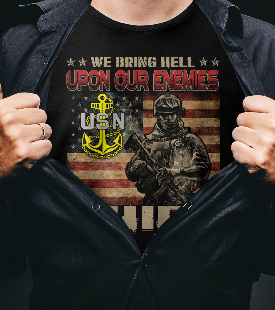 We Bring Hell Upon Our Enemies Usn Chief T-Shirt