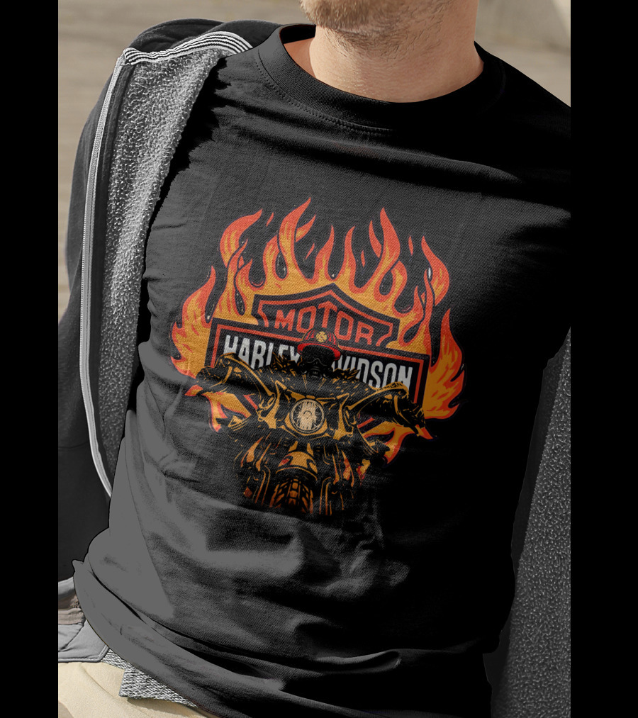 Harley Davidson Motor Flames T-Shirt