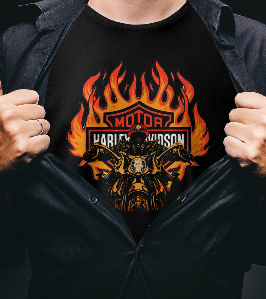Harley Davidson Motor Flames T-Shirt