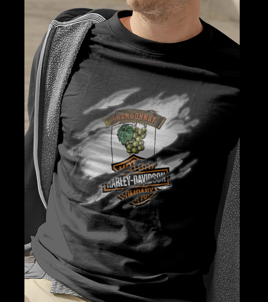 Chardonnay Harley Davidson Grapes Motorcycle T-Shirt