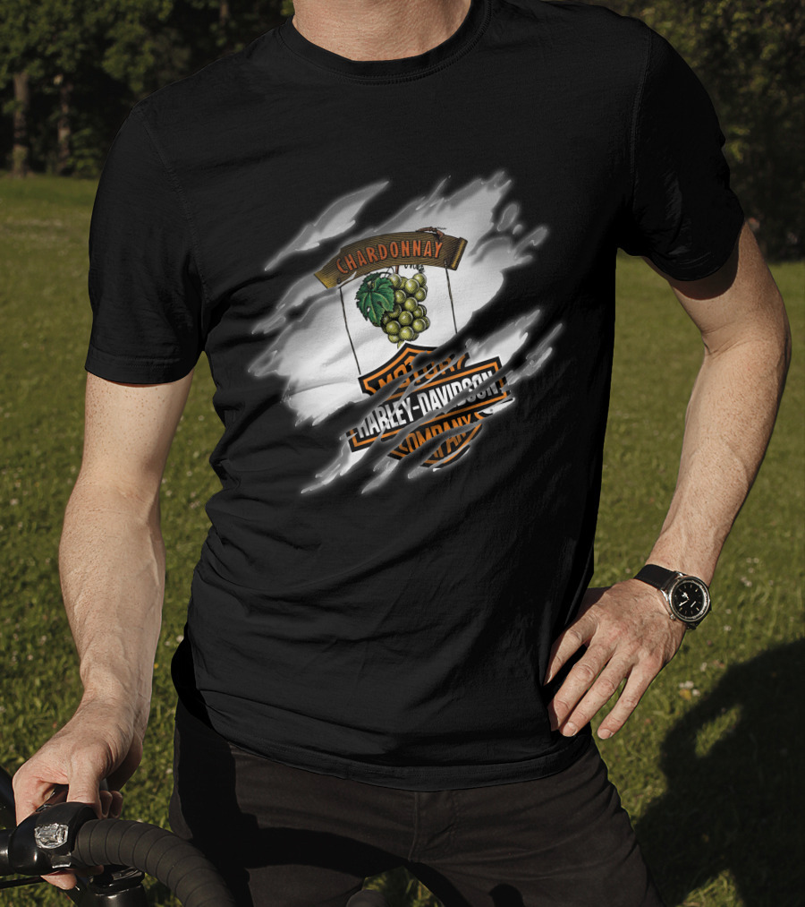 Chardonnay Harley Davidson Grapes Motorcycle T-Shirt