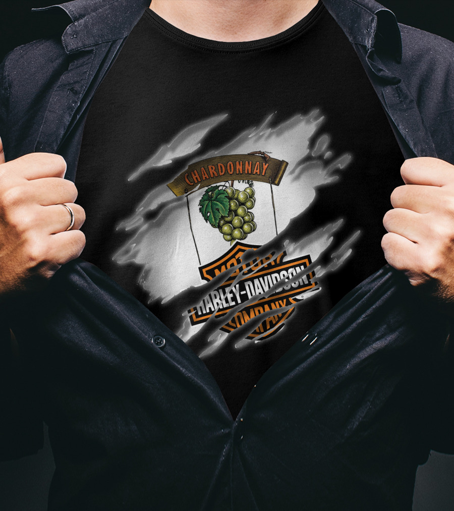 Chardonnay Harley Davidson Grapes Motorcycle T-Shirt