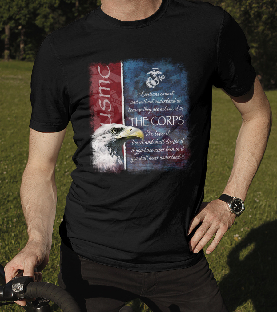 Usmc Marines The Corps Eagle Quote Semper Fidelis T-Shirt