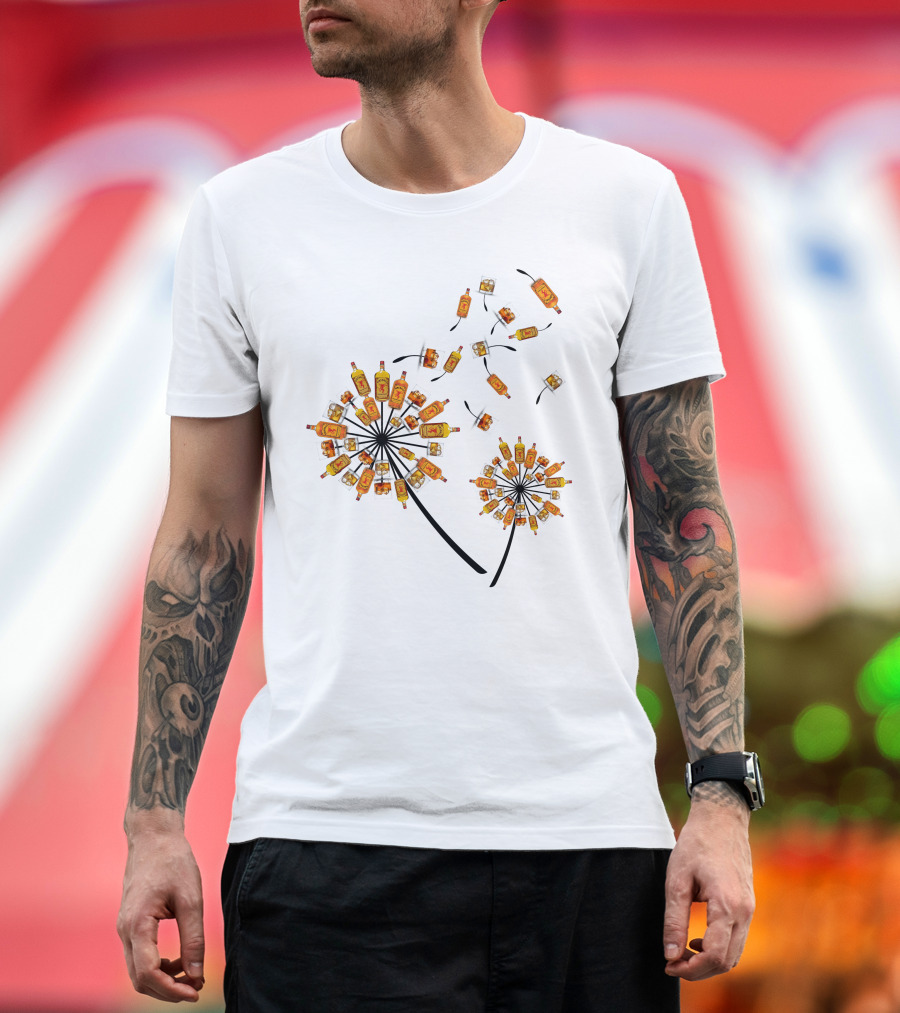 Fireball Whisky Dandelion Bottles Bloom Tvm386 T-Shirt
