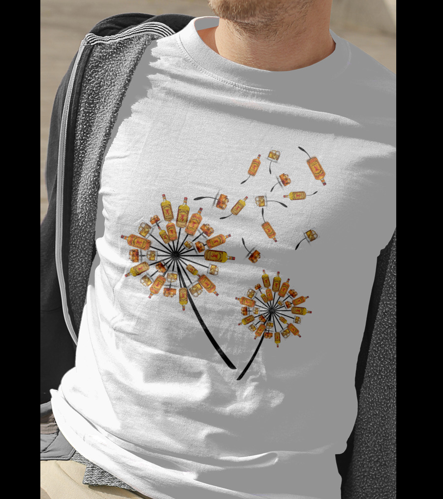Fireball Whisky Dandelion Bottles Bloom Tvm386 T-Shirt