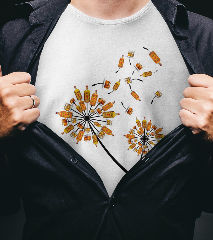 Fireball Whisky Dandelion Bottles Bloom Tvm386 T-Shirt