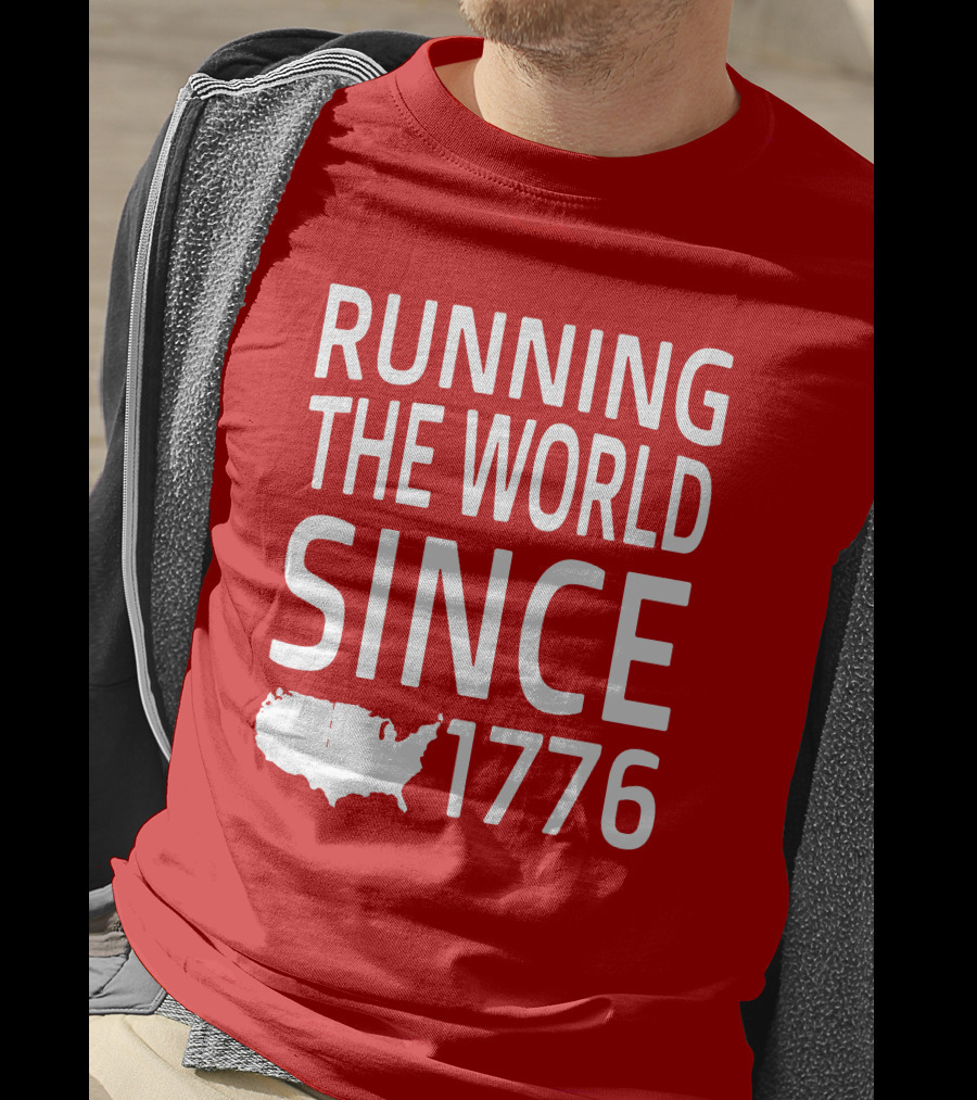 Running The World Since 1776 USA Map T-Shirt