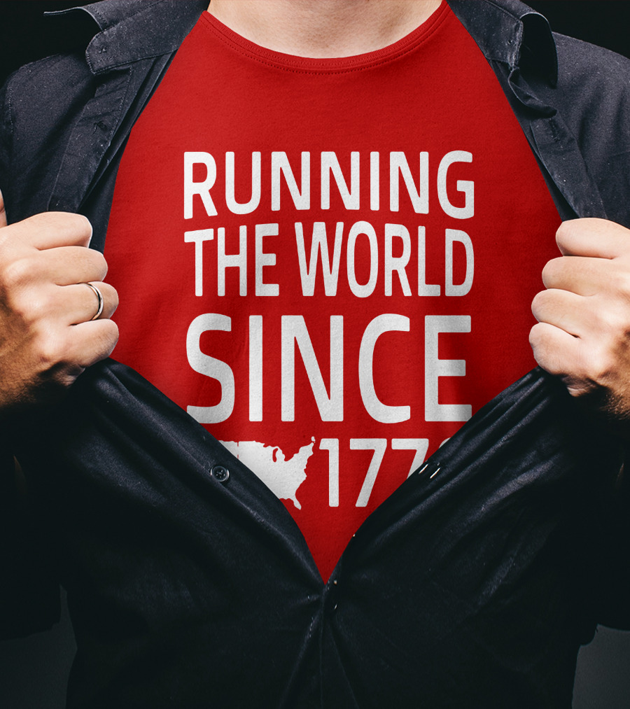 Running The World Since 1776 USA Map T-Shirt