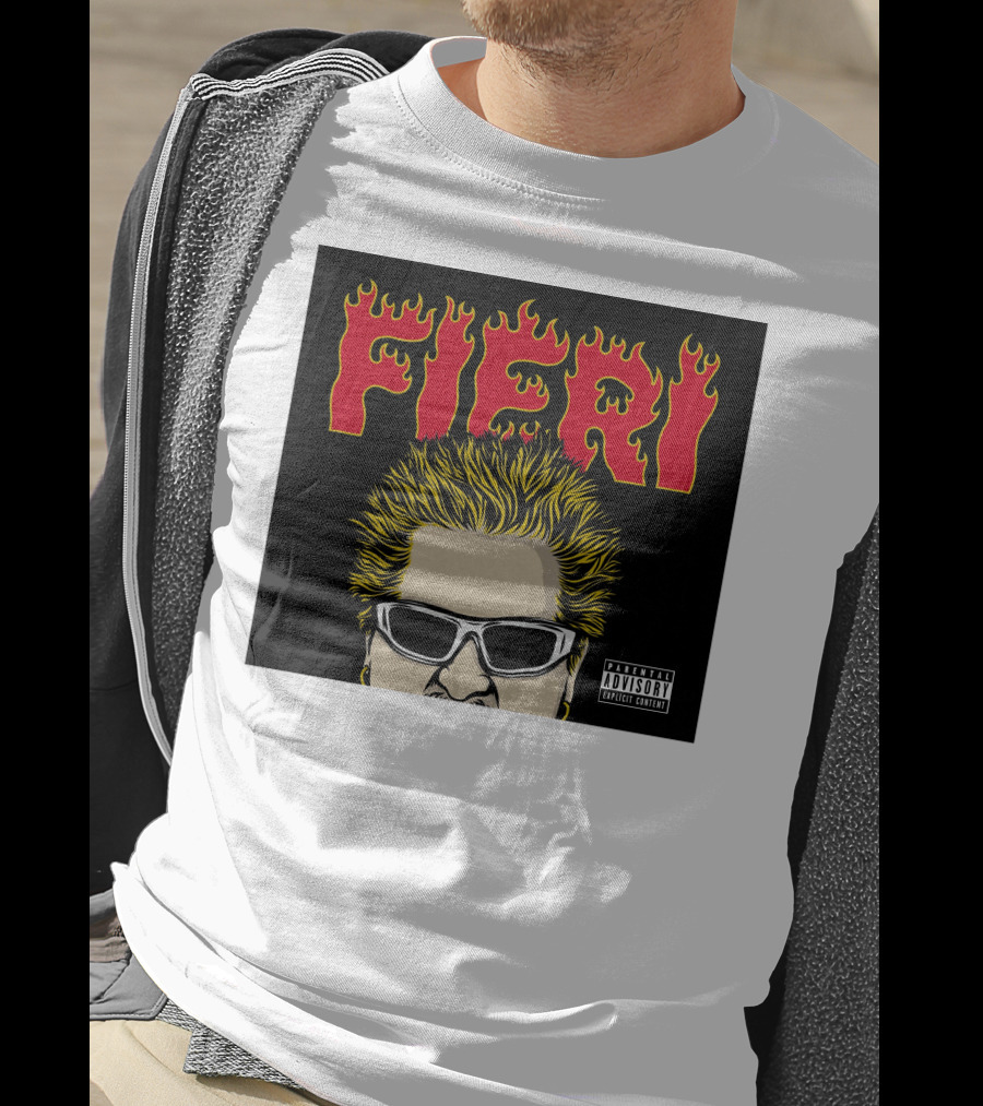 Fieri Flavortown Guyfieristore Merch Retro Flames Sunglasses T-Shirt