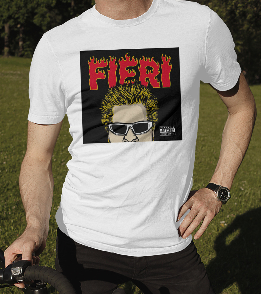 Fieri Flavortown Guyfieristore Merch Retro Flames Sunglasses T-Shirt