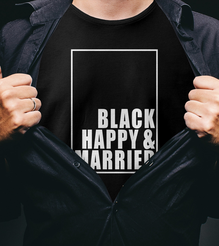 Black Happy And Married T-Shirt