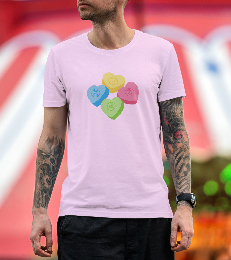 Valentine's Candy Hearts X Y A B T-Shirt