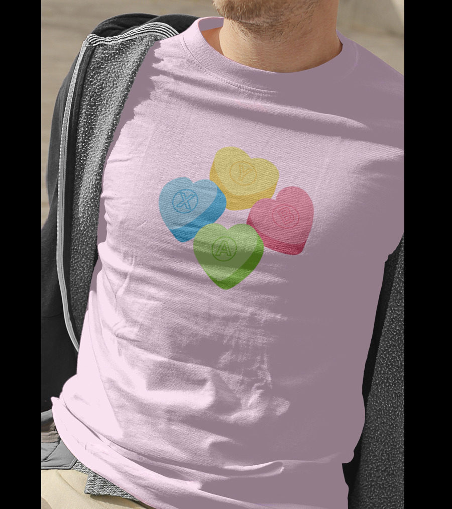 Valentine's Candy Hearts X Y A B T-Shirt