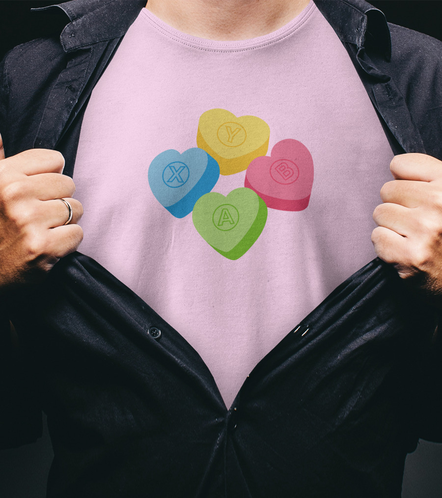 Valentine's Candy Hearts X Y A B T-Shirt