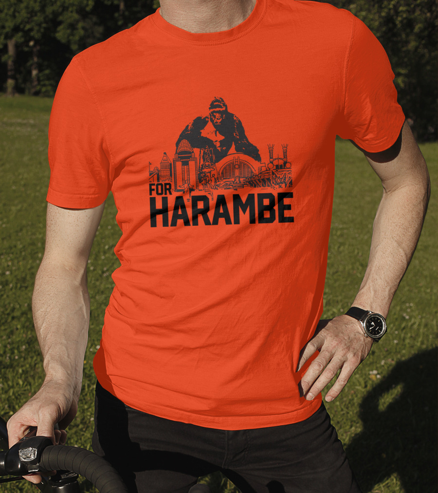 For Harambe Cincinnati Skyline Iconic Gorilla T-Shirt