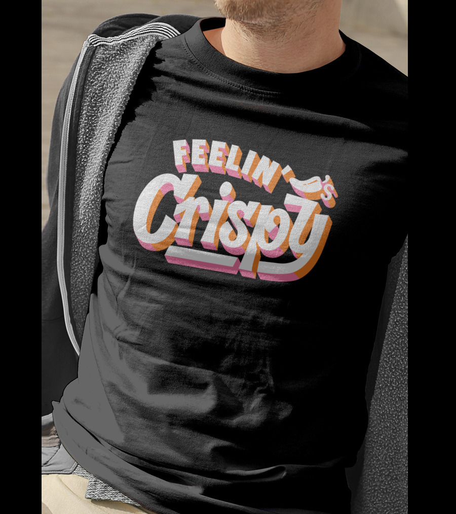 Feelin's Crispy Vibrant 3D Text Logo Beer Bar T-Shirt