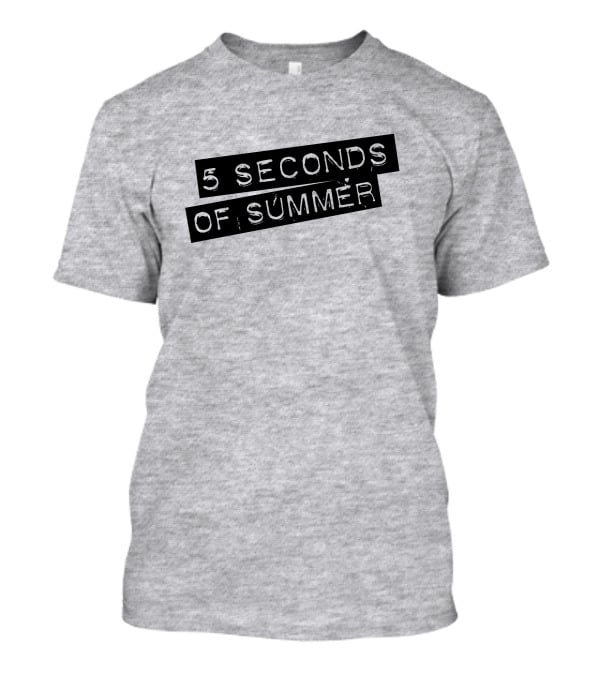 5 Seconds Of Summer Draped Black Text On Grey Background T-Shirt