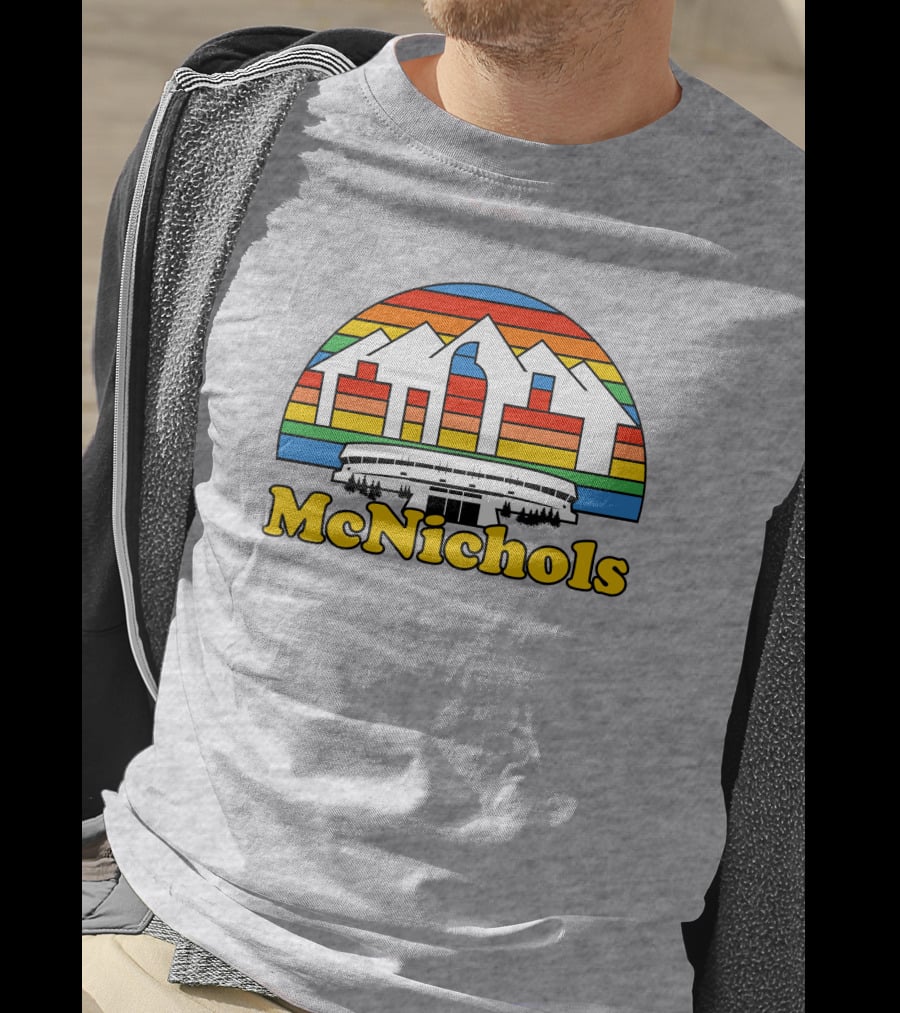 McNichols Sports Arena Retro Mountain Rainbow T-Shirt