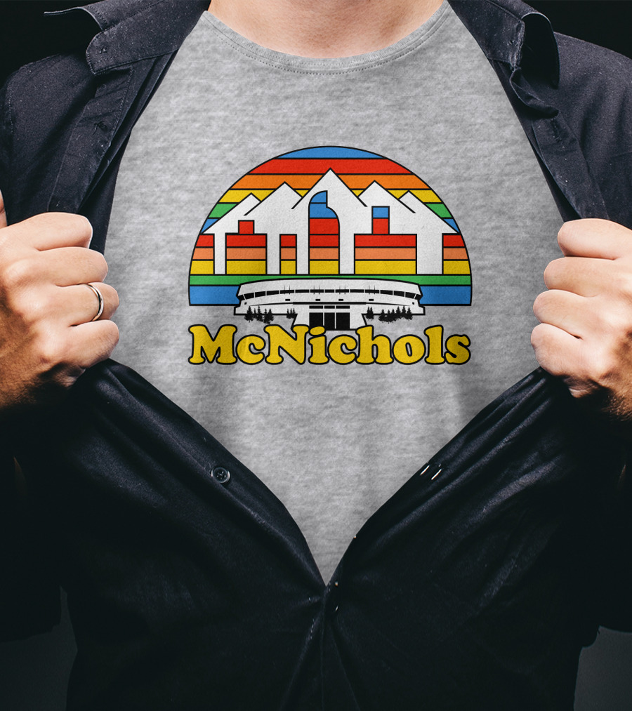 McNichols Sports Arena Retro Mountain Rainbow T-Shirt
