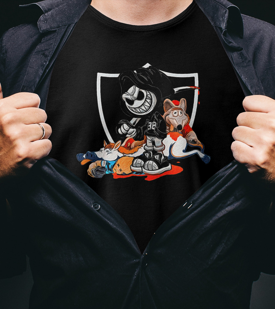 DC4L Custom Tee's Battle For The Division Raiders Wolf Horse Rivalry T-Shirt