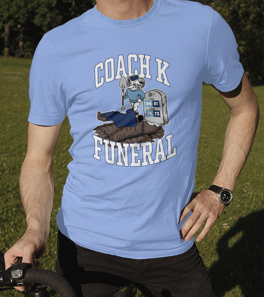 Coach K Funeral Blue Devil Gravesite Shovel Tombstone Basketball Numbers T-Shirt