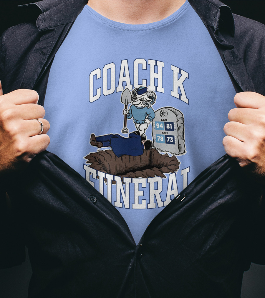 Dave Portnoy Coach K Funeral Duke University Blue Devil Tombstone T-Shirt