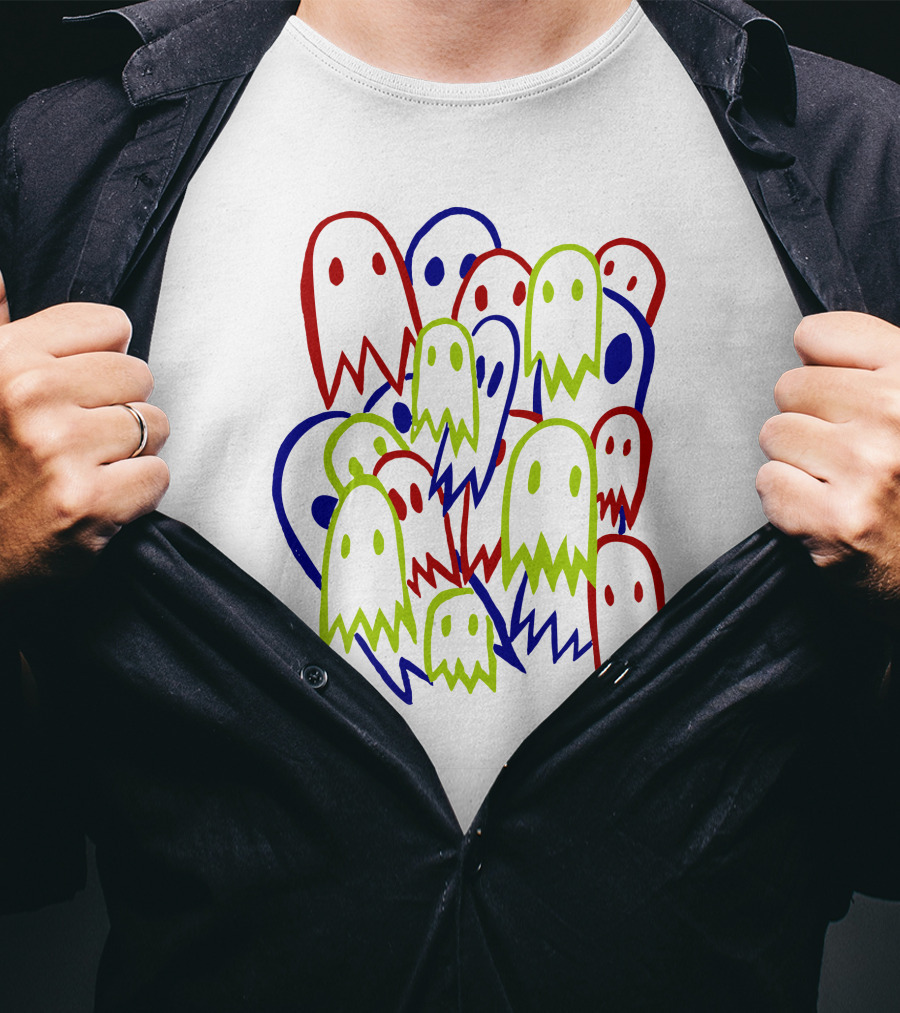 Snckpck Ghosty Multicolor Ghost Cluster T-Shirt