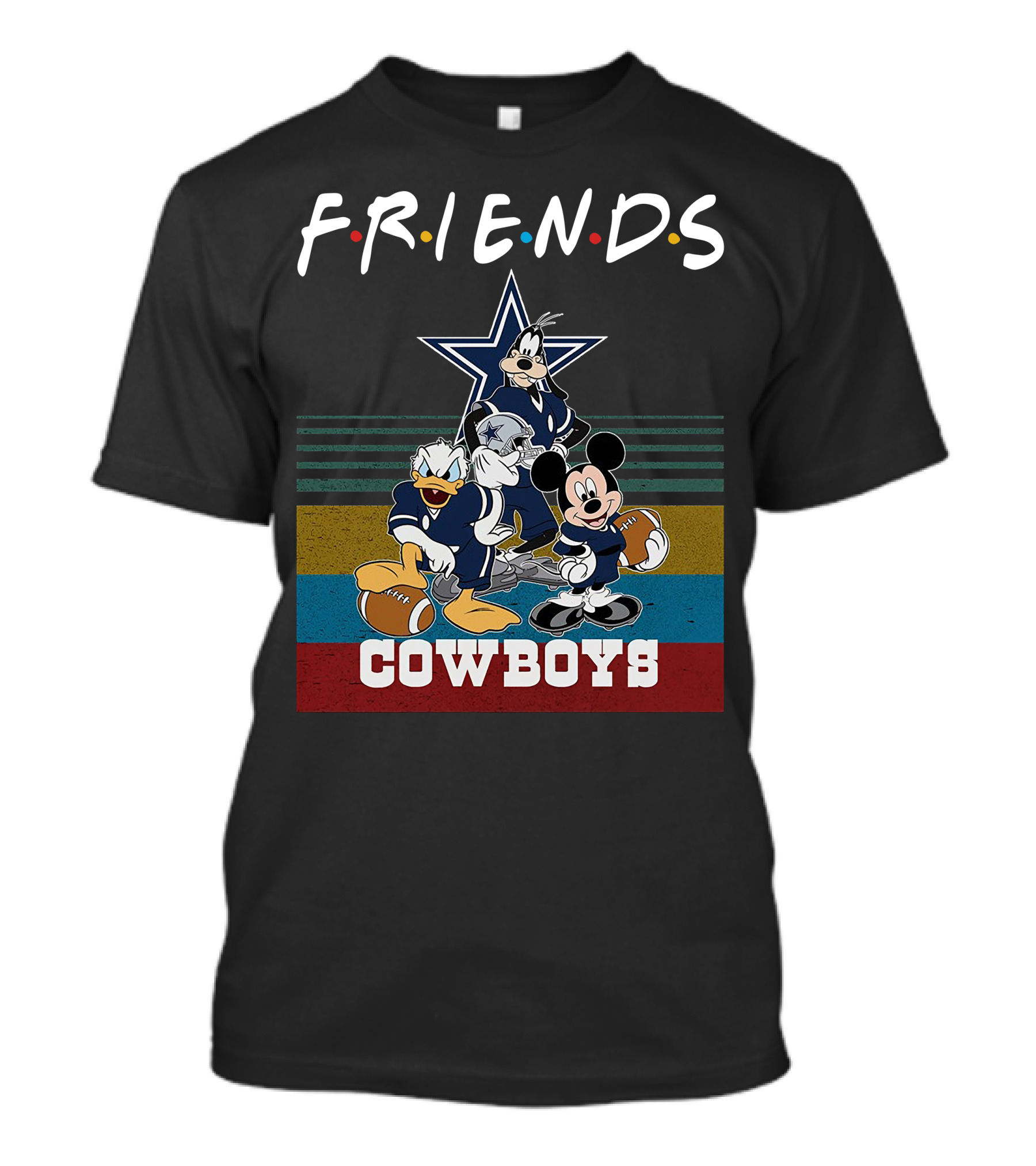 Friends Mickey Donald Goofy Cowboys Football Team T-Shirt